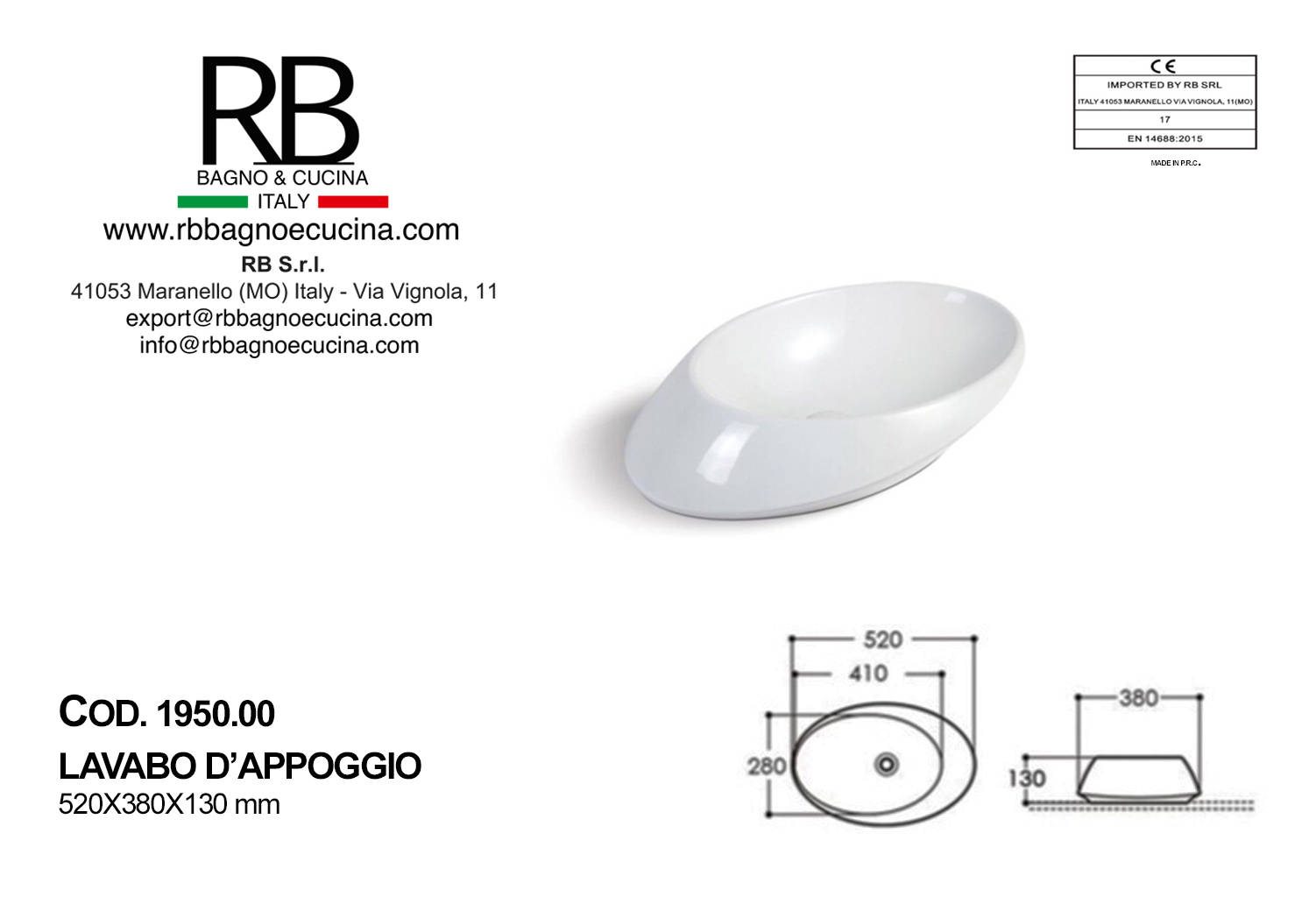 1950.00-Lavabo d'appoggio Bianco in Ceramica - immagine 2