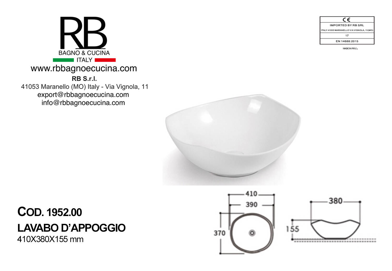 1952.01-Lavabo d'appoggio in Ceramica - immagine 12
