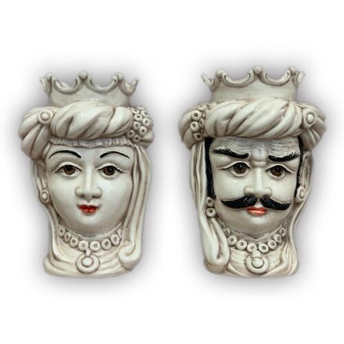 4680.26 Teste di Moro in Ceramica Siciliana Decorate a Mano