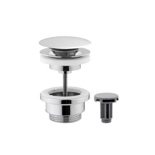 1906.01- Piletta Universale per Lavabo e Bidet da 1"1/4 Tappo in Ceramica Bianco Matt