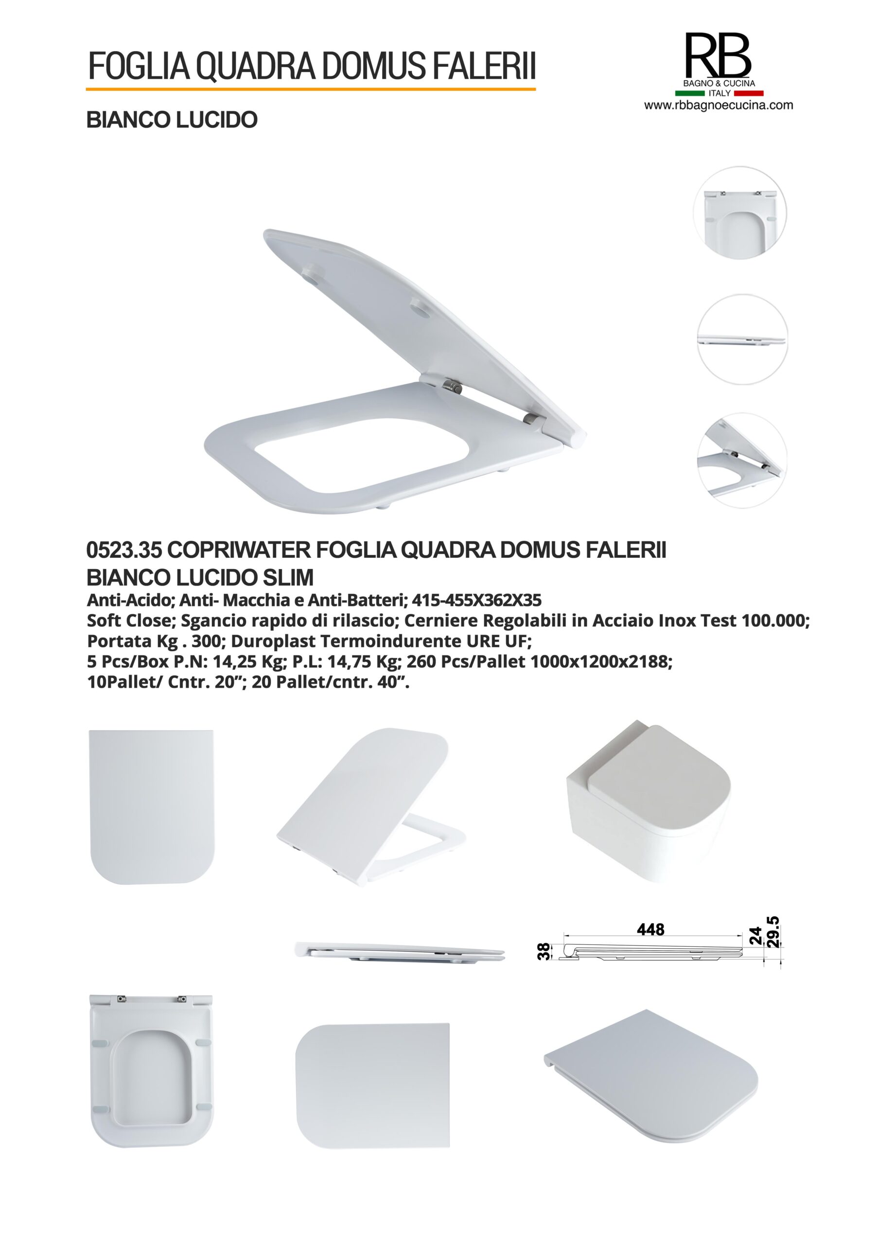Domus Falerii -0523.35 Foglia Quadra Bianco Lucido - immagine 8