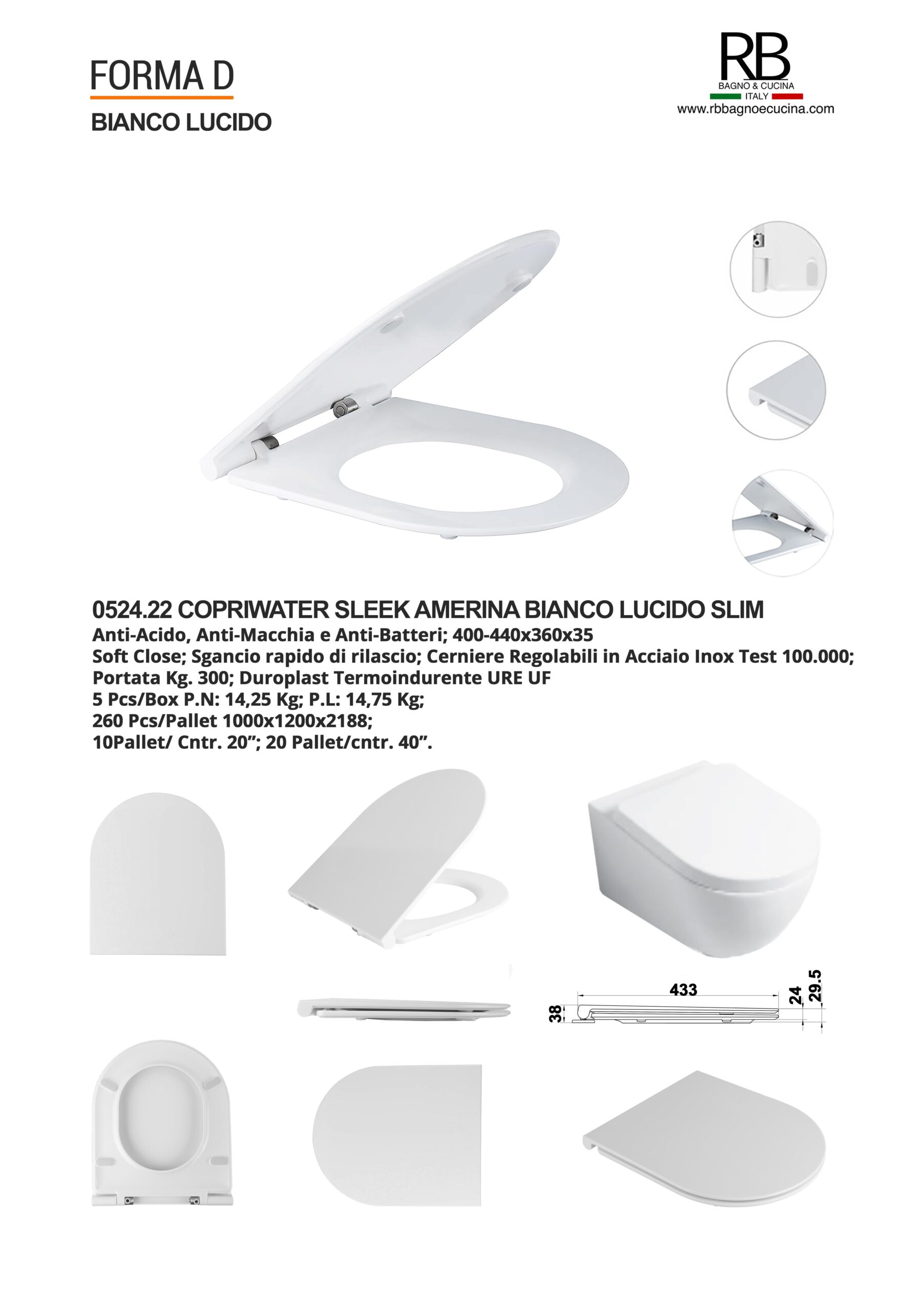 Amerina -0524.22 Sleek Bianco Lucido - immagine 9