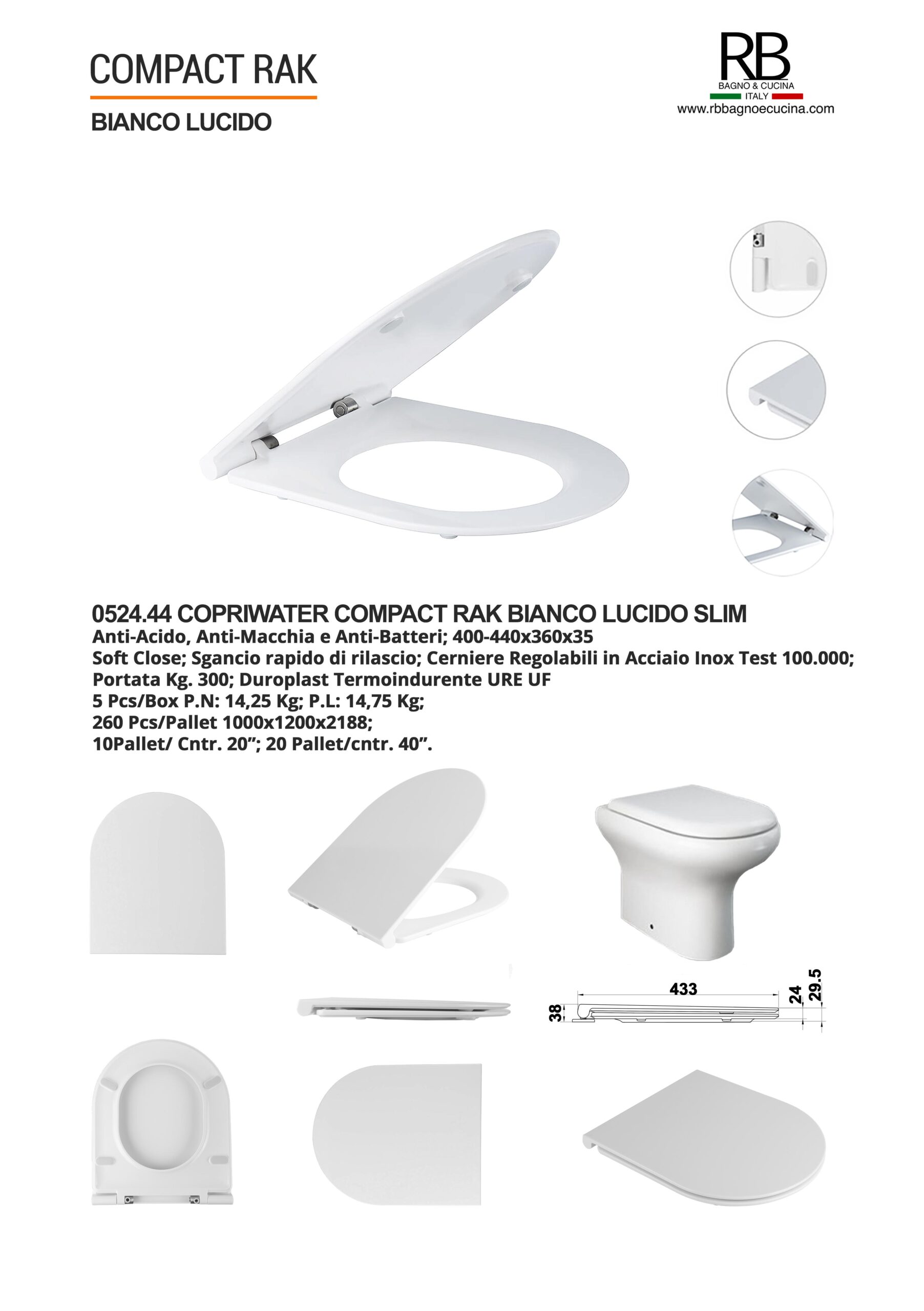 RAK -0524.44 Compact Bianco Lucido - immagine 9