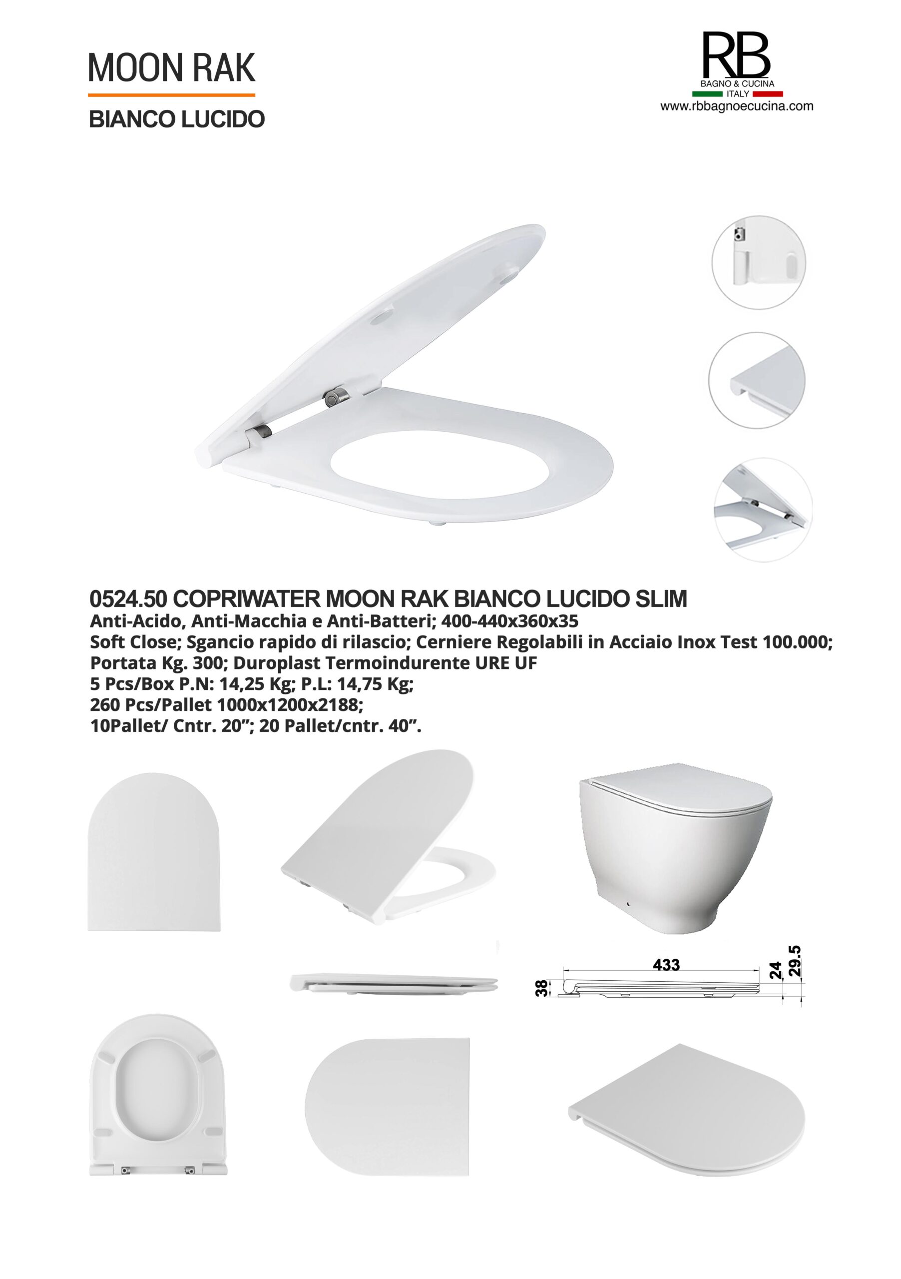 RAK -0524.50 Moon Bianco Lucido - immagine 9