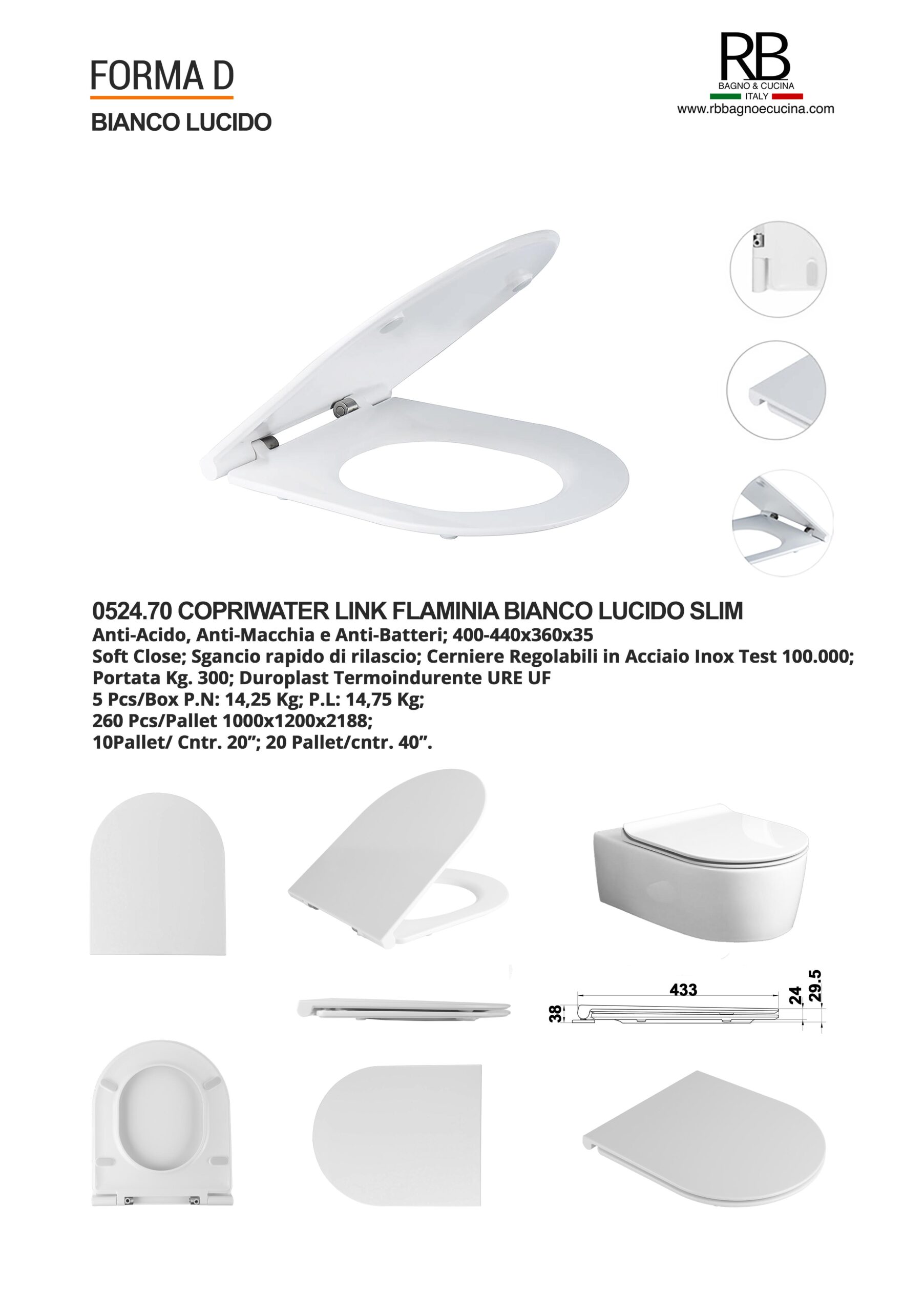 Flaminia -0524.70 Link Bianco Lucido - immagine 9