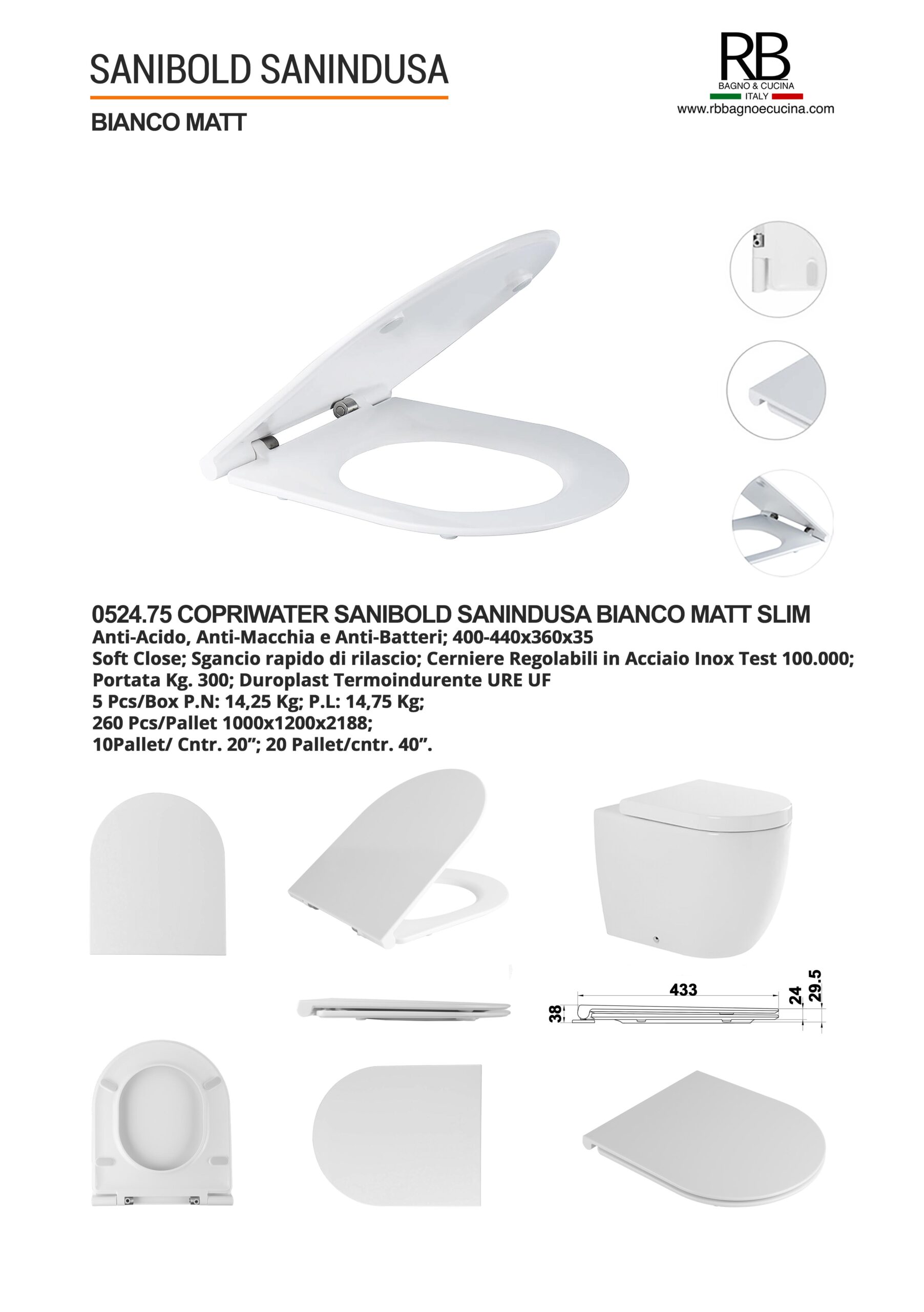 Sanindusa -0524.75 Sanibold Bianco Matt - immagine 9