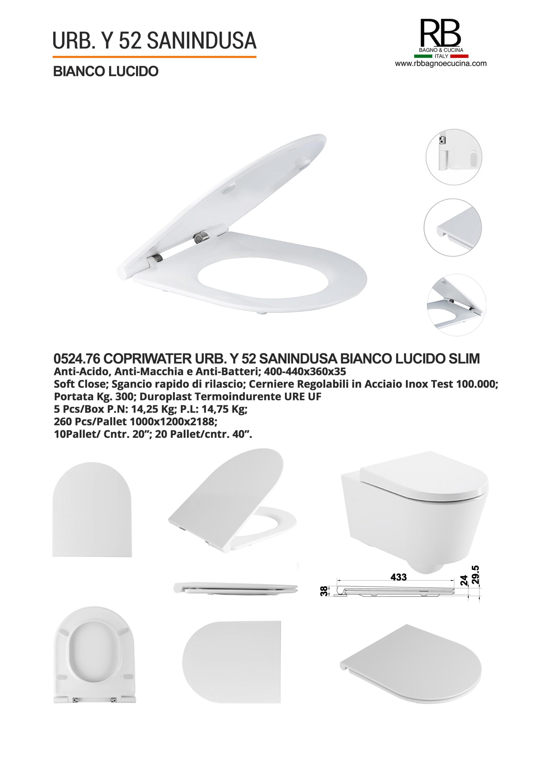 Sanindusa -0524.76 Urb. y 52 Bianco Lucido - immagine 9