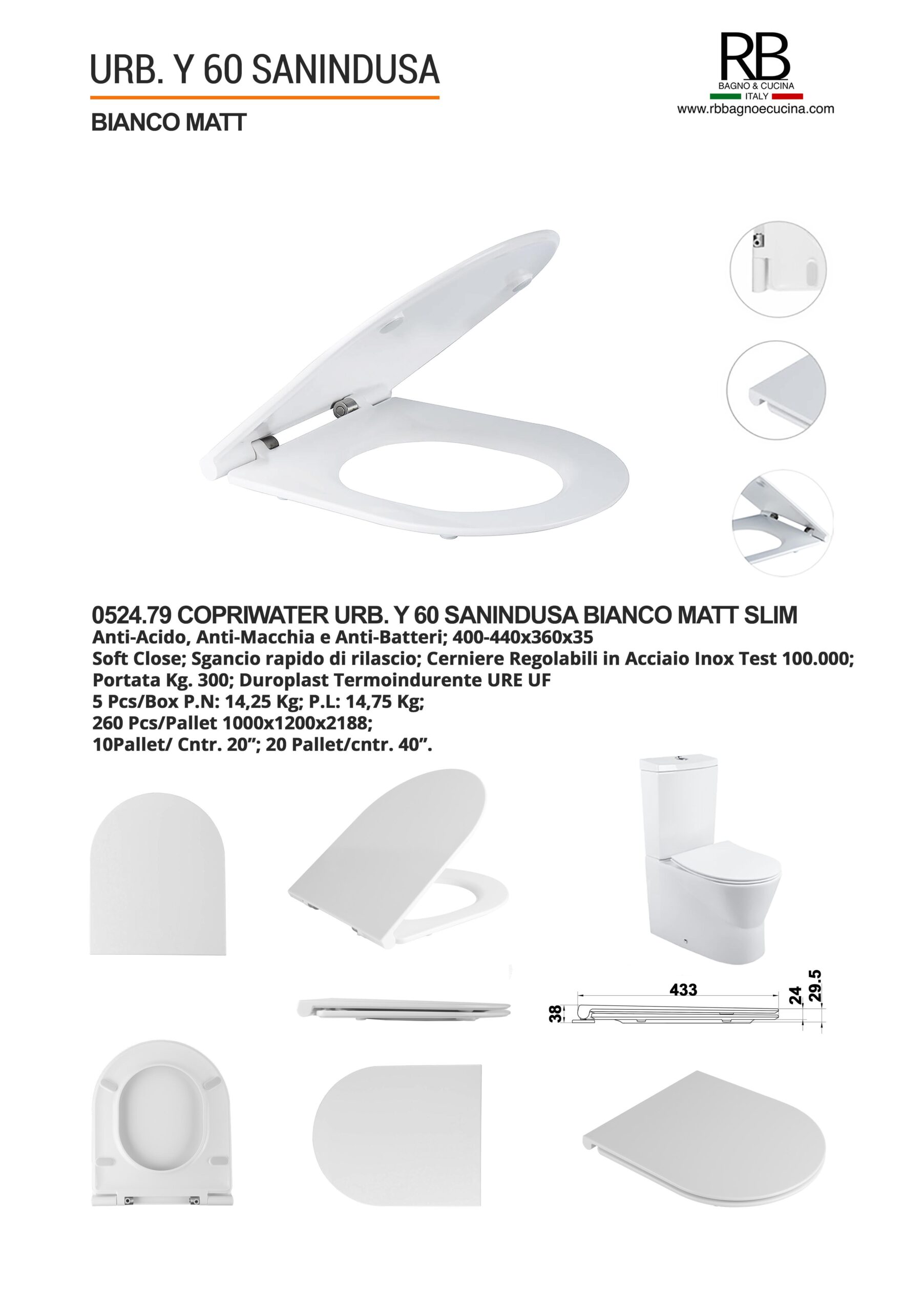 Sanindusa -0524.78 Urb. y 60 Bianco Matt - immagine 9