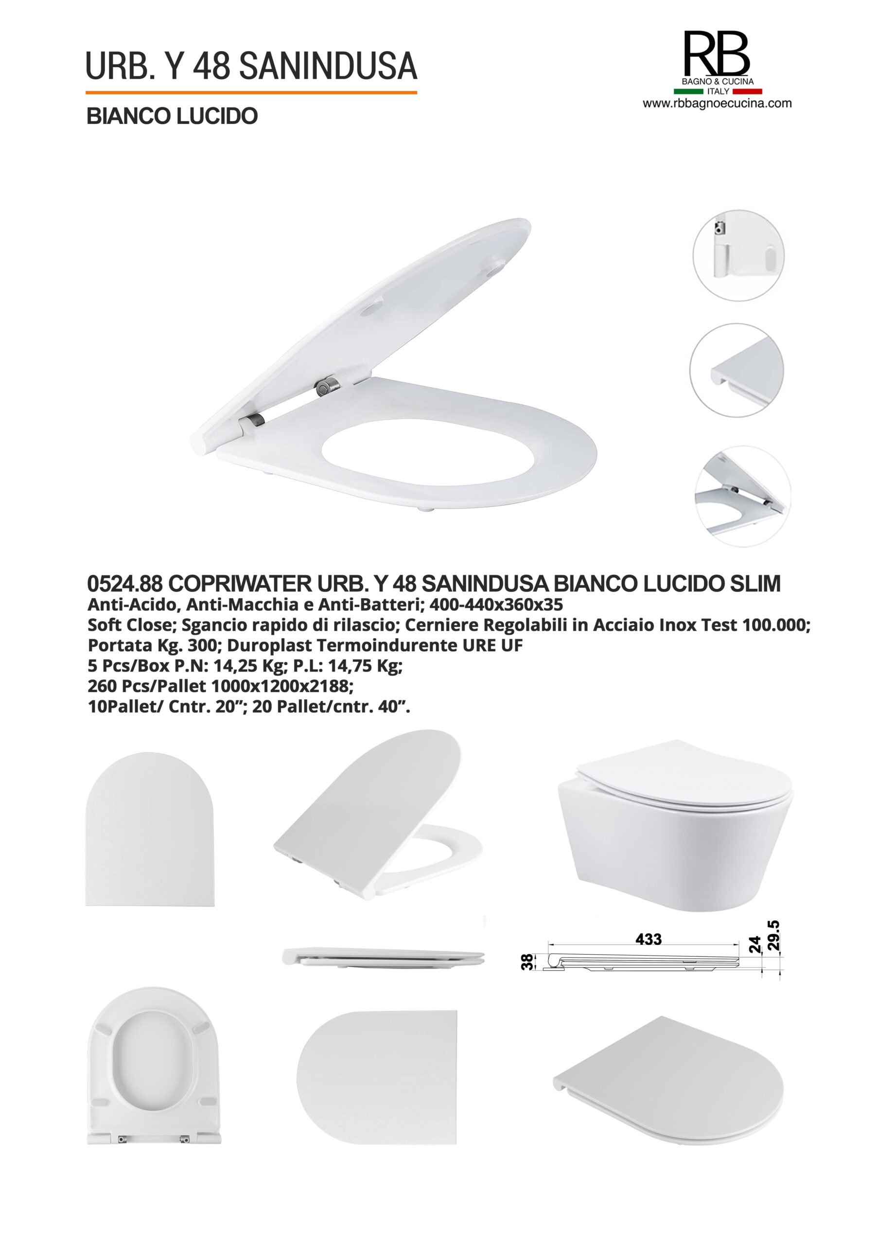 Sanindusa -0524.88 Urb. y 48 Bianco Lucido - immagine 9