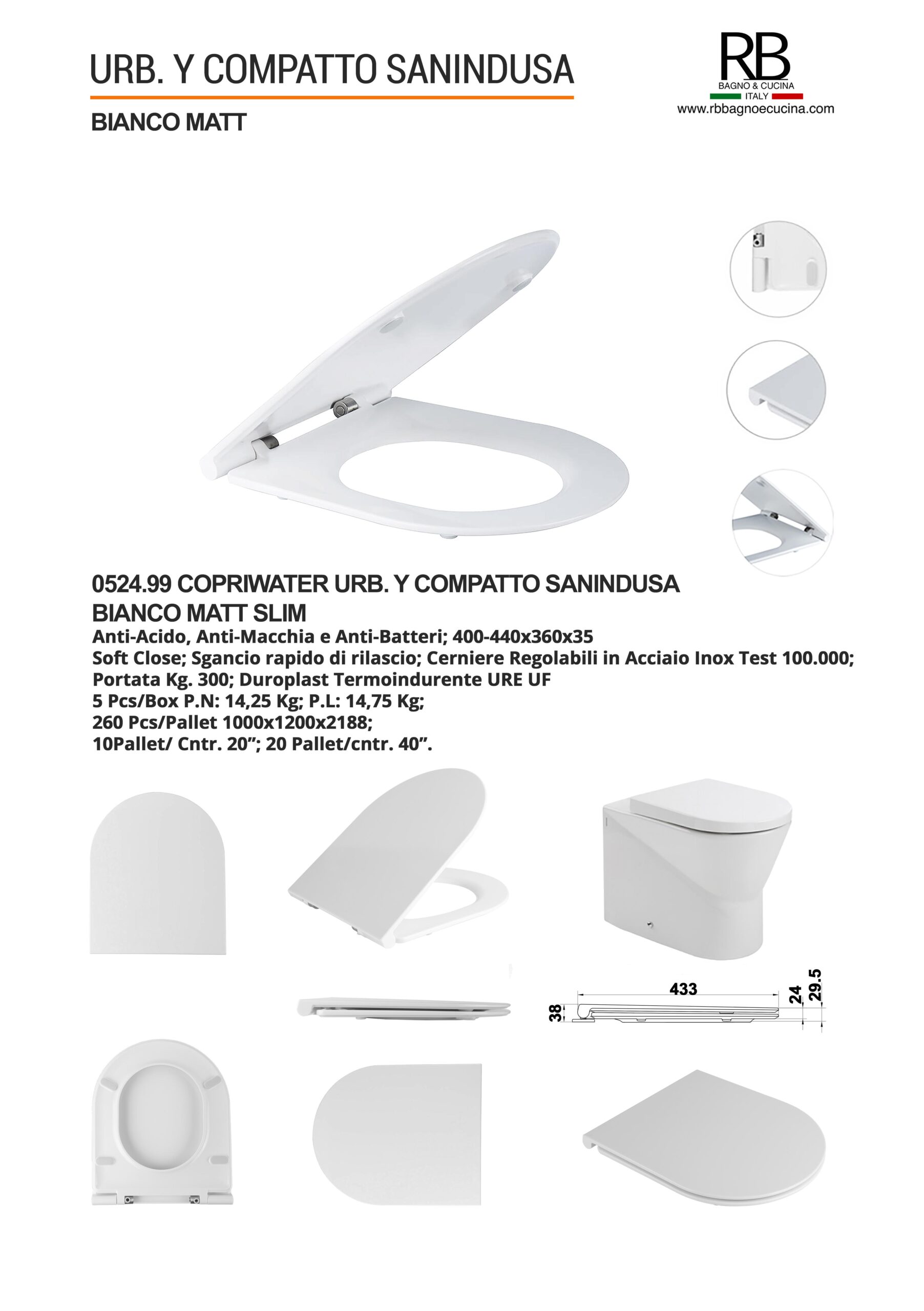 Sanindusa -0524.99 Urb. y Compatto Bianco Matt - immagine 9