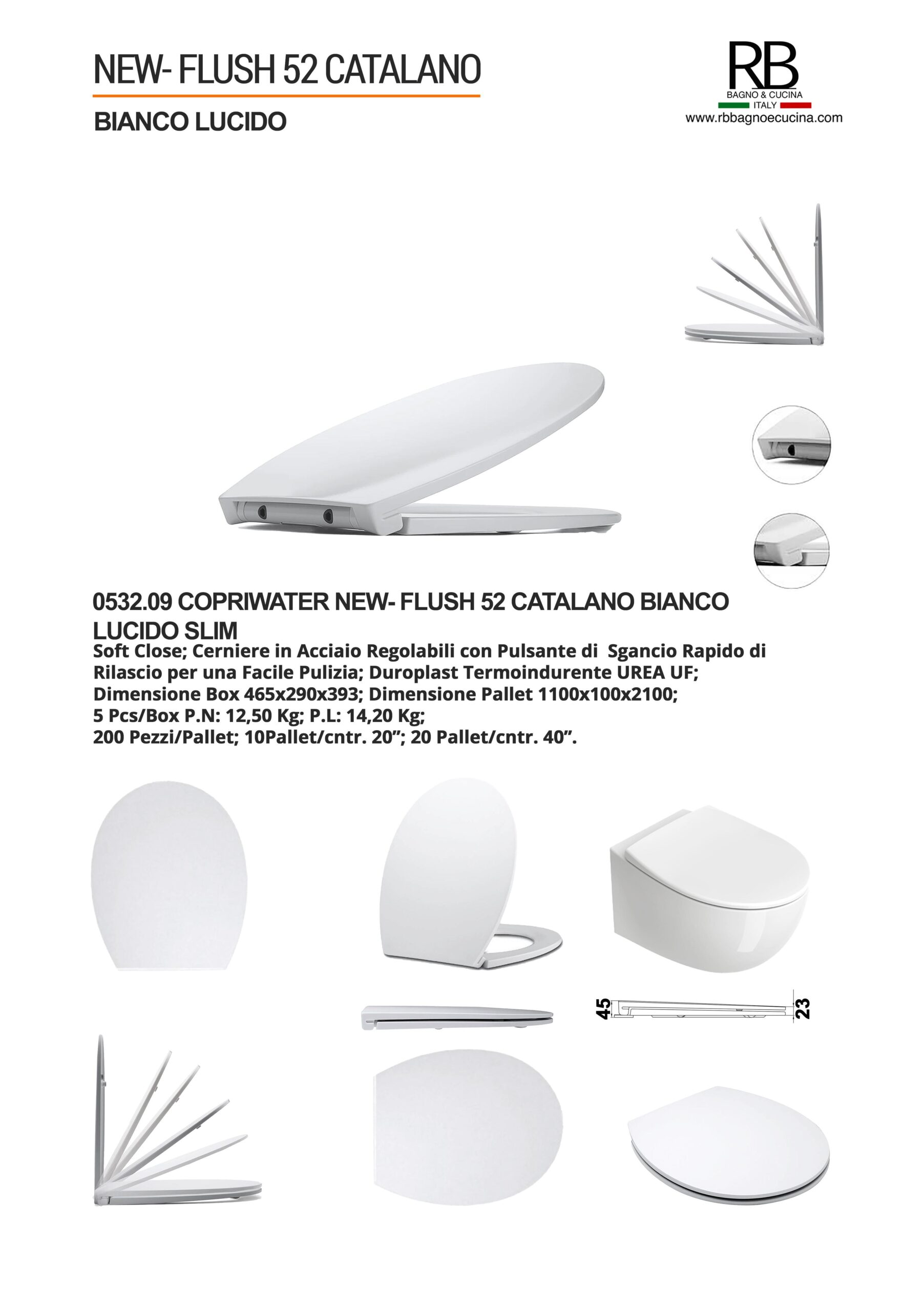 Catalano -0532.09 New-Flush 52 Bianco Lucido - immagine 9