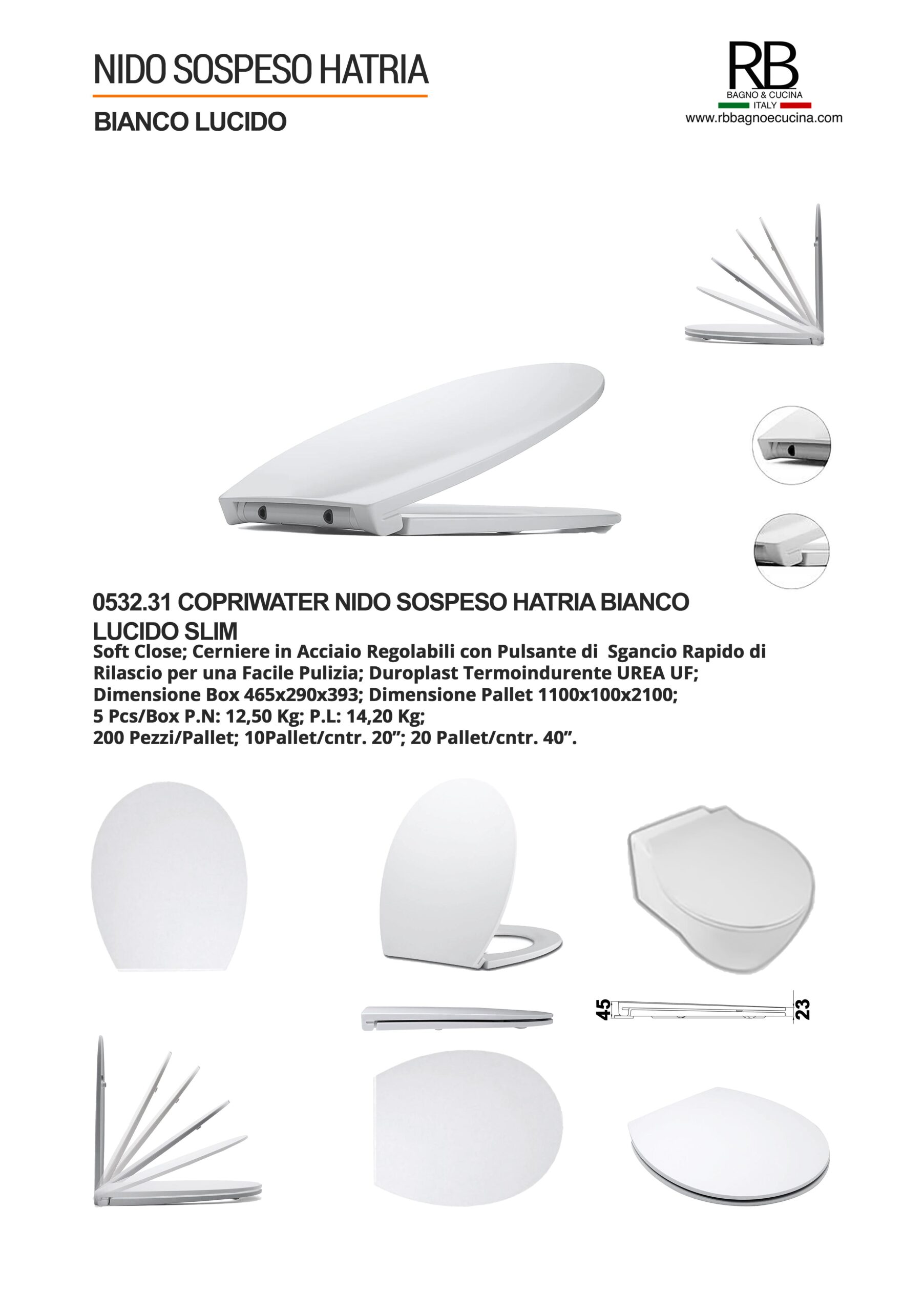 Hatria -0532.31 Nido Sospeso Bianco Lucido - immagine 9