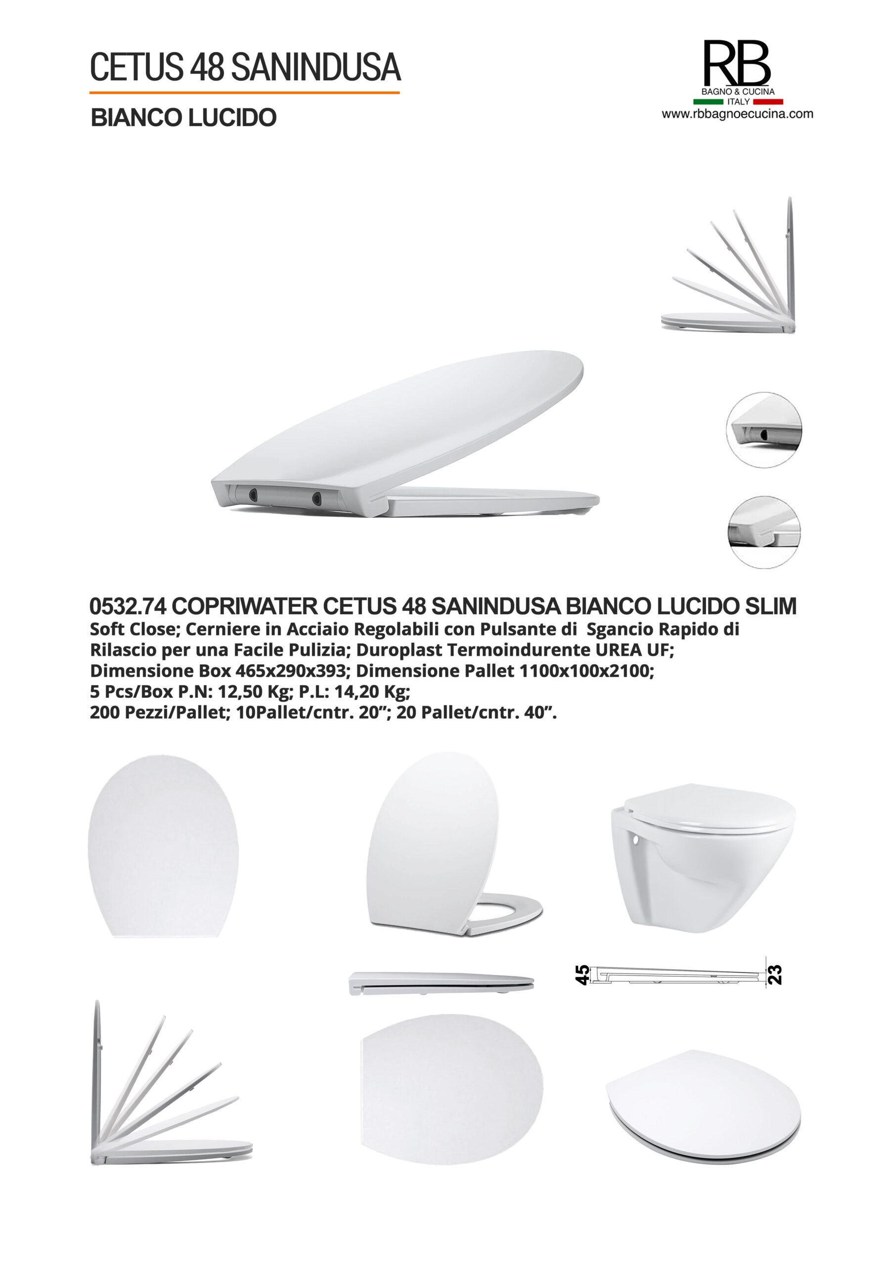 Sanindusa -0532.74 Cetus 48 Bianco Lucido - immagine 9