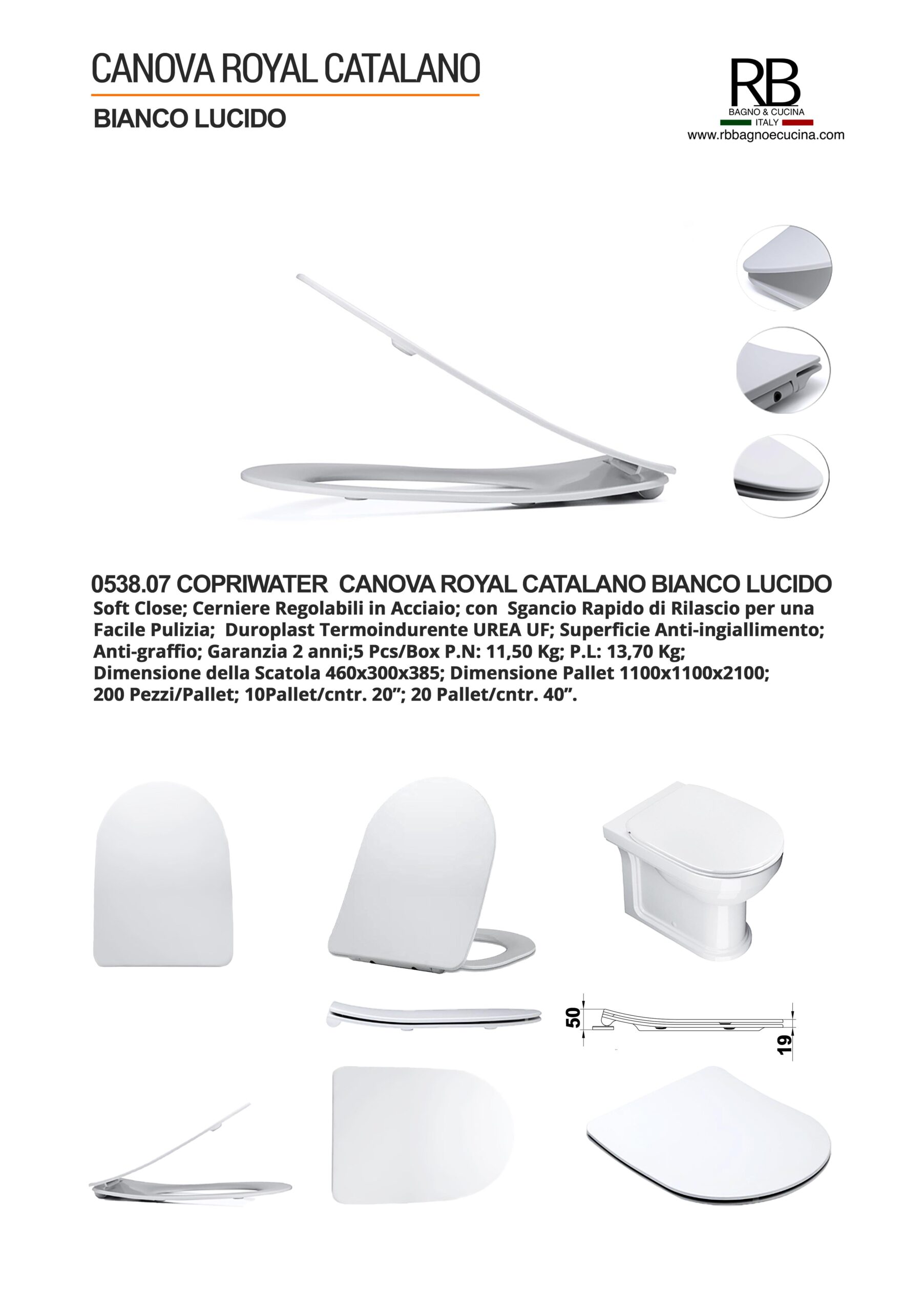 Catalano -0538.07 Canova Royal Bianco Lucido - immagine 11