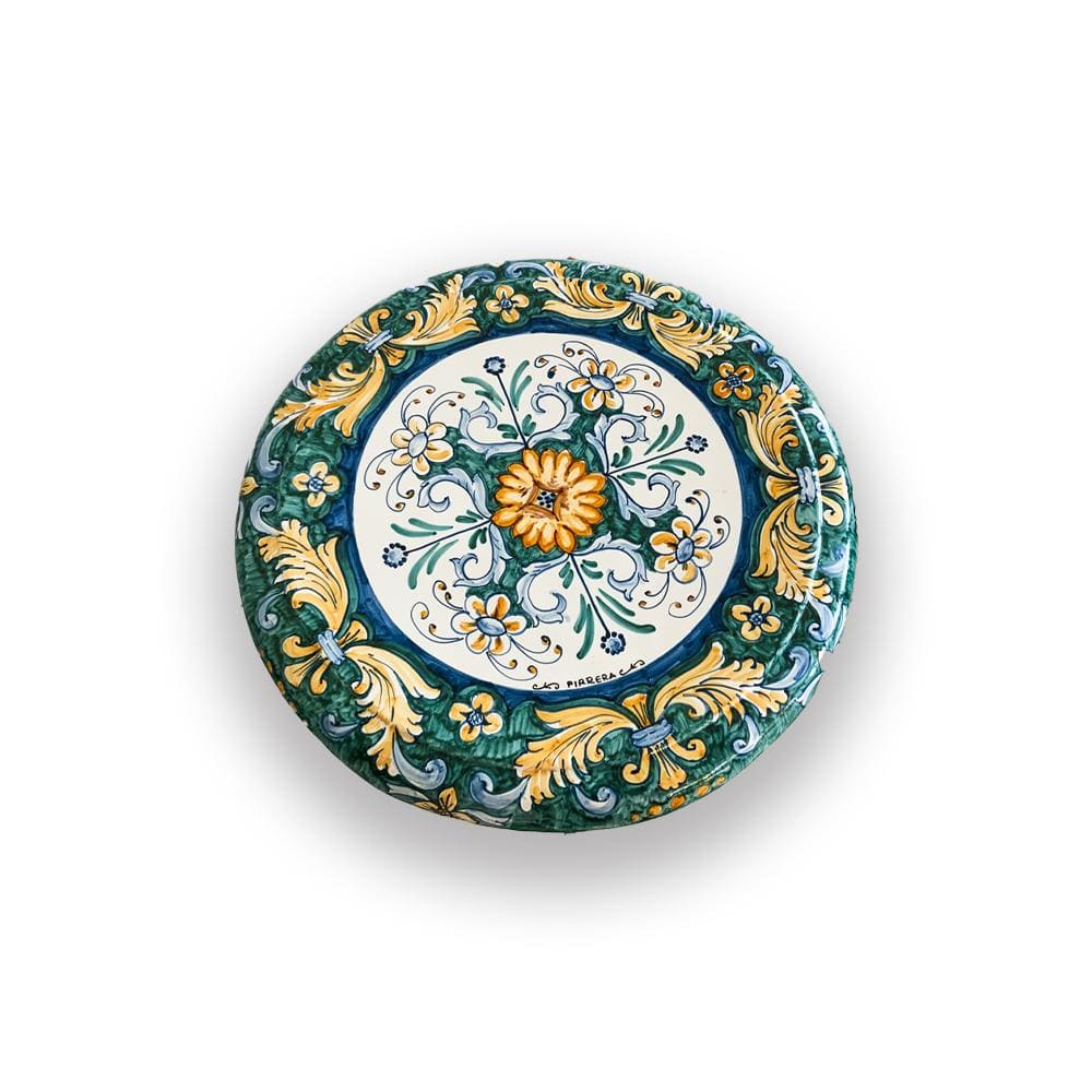 8000.04 Tavolo in Cotto D. 55 cm Forgiato e Decorato a Mano Decoro 04